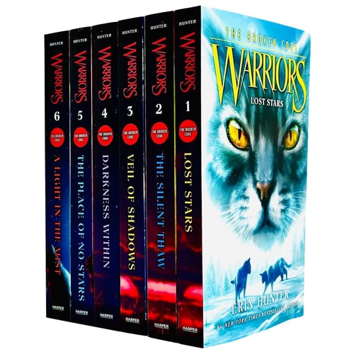 Warriors Cat The Broken Code Series Books 1 - 6 Series 6 Collection Set By Erin Hunter (Lost Stars, Silent Thaw, Veil of Shadows, Darkness Within, Place of No Stars & Light in the Mist)