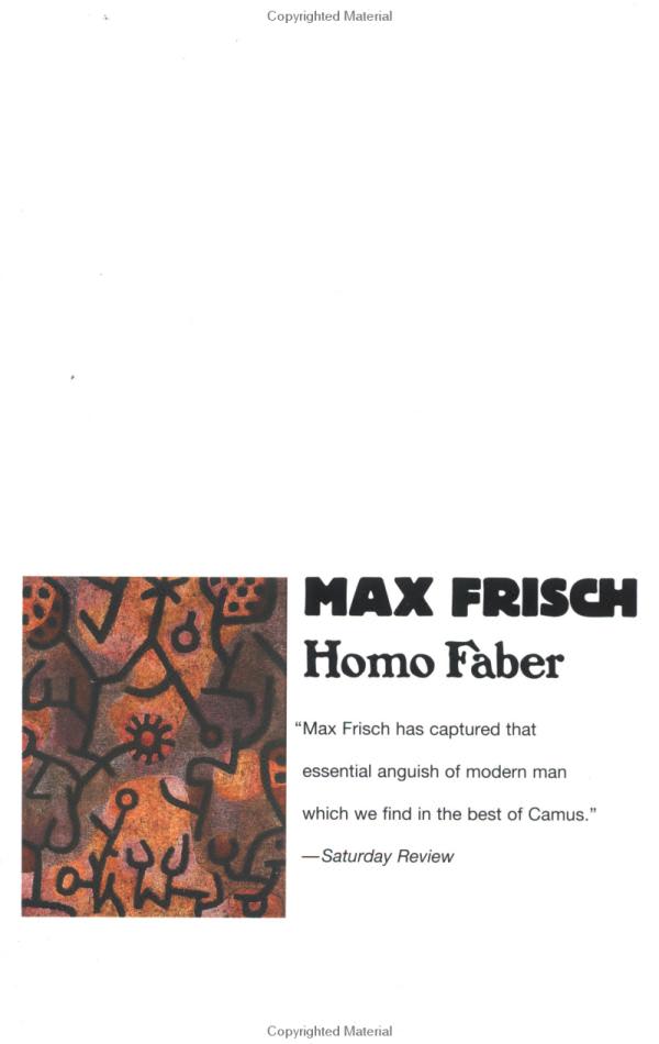 Homo Faber (Harvest Book)
