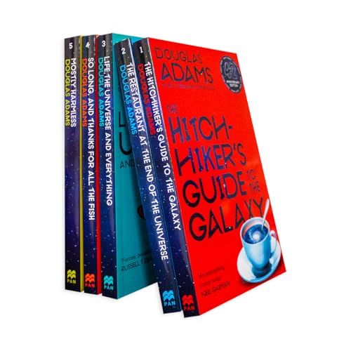 The Hitchhiker Trilogy, 5 Vols.: The Hitchhiker's Guide to the Galaxy; The Restaurant at the End of the Universe; Life, the Universe and Everything; ... Mostly Harmless. Douglas Adams Picador Boxset