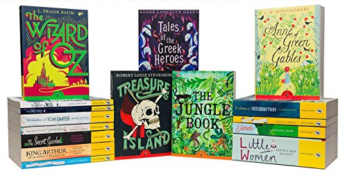 Puffin Classics 16 Book Set: Wizard of Oz, Anne of Green Gables, Heidi, The Odyssey, Treasure Island, King Arthur and His Knights of the Round Table, ... in Wonderland, The Adventures of Huckleberry