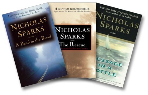 Nicholas Sparks Love Stories 3-Buch Set (A Bend In the Road The Rescue, Message in a Bottle)
