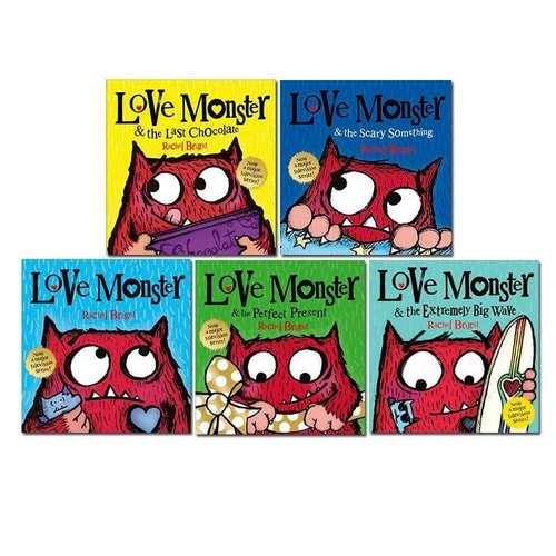 Rachel Bright Love Monster Collection 5 Books Set (Love Monster, The Last Chocolate, Scary Something, Perfect Present, Extremely Big Wave)