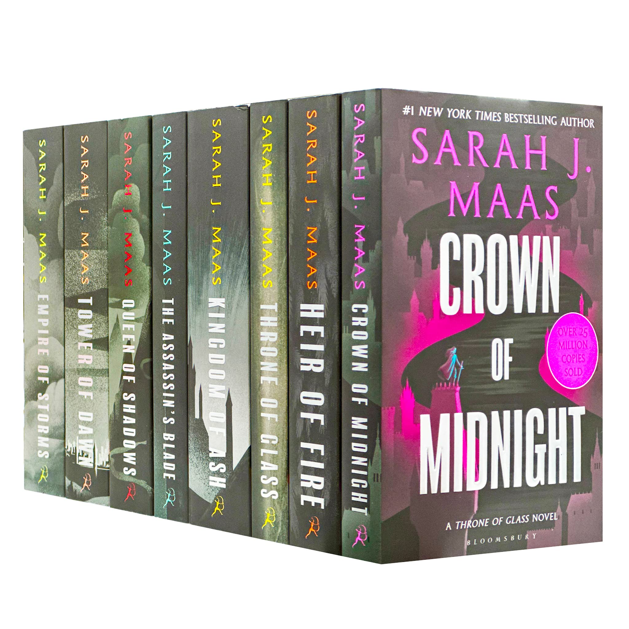 Throne Of Glass Series Collection 8 Books Set By Sarah J. Maas NEW COVER (Crown of Midnight, Heir of Fire, Queen of Shadows, Empire of Storms, Tower of Dawn, Kingdom of Ash & MORE!)