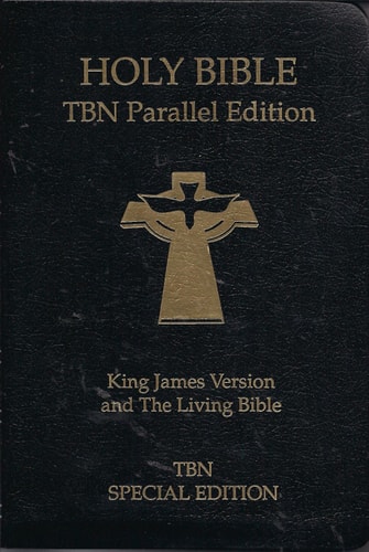 Holy Bible: People's Parallel Bible, King James Version and the Living Bible, Black Binded