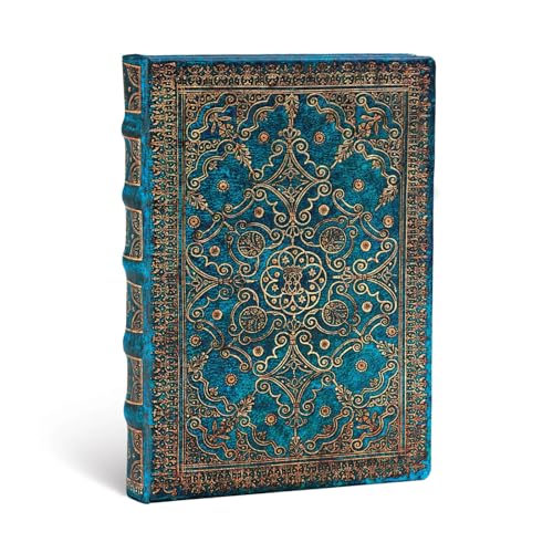 Paperblanks Notizbuch mit Lesebändchen & Innentasche | Azurblau | Midi (170 x 120 mm) | 176 Seiten | Liniert