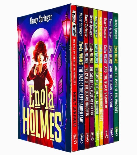 Enola Holmes 9 Books Collection Set By Nancy Springer(The Case of the Missing Marquess, The Case of the Left-Handed Lady, The Case of the Bizarre Bouquets,The Case of the Peculiar Pink Fan & More)