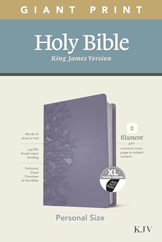 Holy Bible: KJV, Peony Lavender, Leatherlike, Filament App, Giant Print Personal Size
