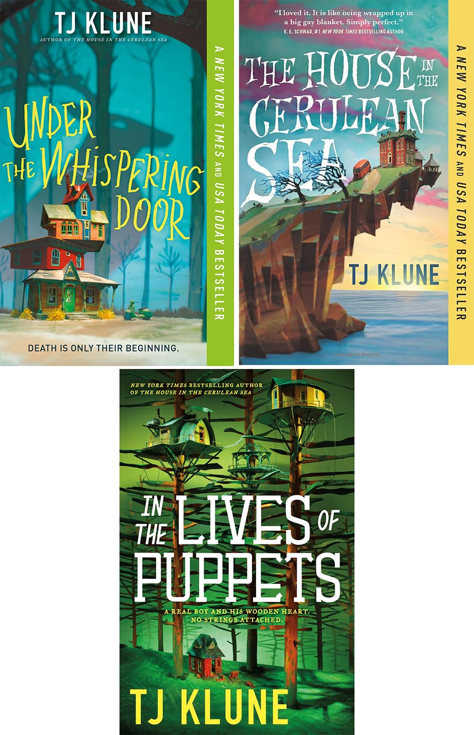 TJ Klune's Best Science Fiction & Fantasy Collection 3-Book-Set: In the Lives of Puppets (Hardcover), under the Whispering Door (Taschenbuch), House in the Cerulean Sea (Taschenbuch)