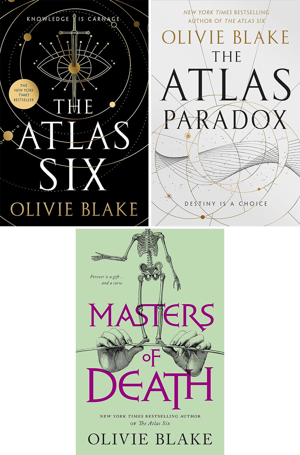 Olivie Blake's 3-Book Set: the Atlas Six, the Atlas Paradox, Masters of Death