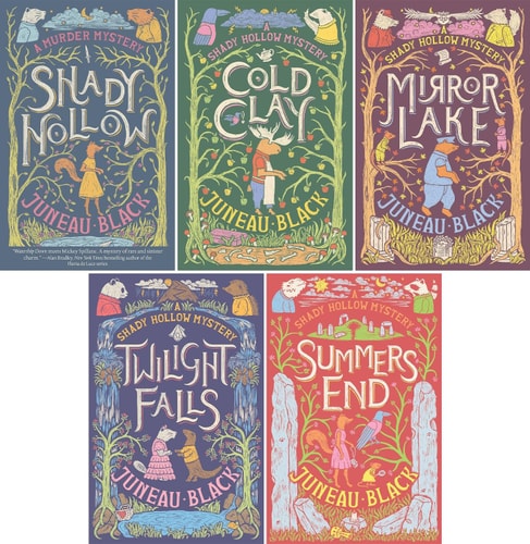 A Shady Hollow Mystery, 5 Books Collection Set, Shady Hollow, Cold Clay, Mirror Lake, Twilight Falls, Summers End, by Juneau Black
