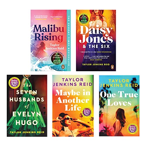 Taylor Jenkins Reid 5-Bücher-Sammlungsset (Sieben Ehemänner von Evelyn Hugo, Maybe in Another Life, Malibu Rising & Morer!)
