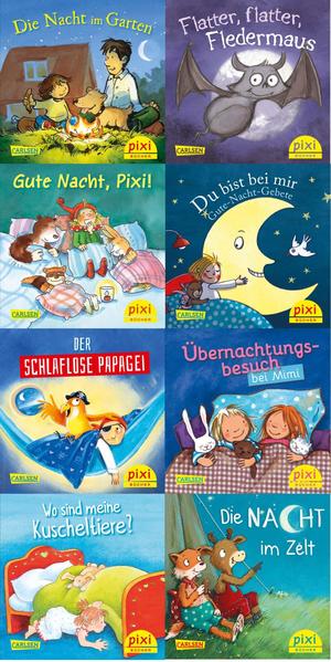 Pixi-8er-Set 233: Pixi wünscht Gute Nacht (8x1 Exemplar) (233): Die Nacht im Garten; Gute Nacht, Pixi!; Der schlaflose Papagei; Wo sind meine ... bei mir; Übernachtungsbesuch; Hopp ins Bett!