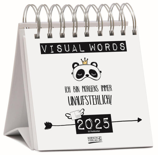 Visual Words 2025: Aufstellbarer Typo-Art Postkartenkalender. Jede Woche ein neuer Spruch. Hochwertiger Wochenkalender für den Schreibtisch