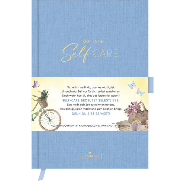 Self-care Tagebuch Azur: 365 Tage Ausfüllbuch mit Goldveredelung für mehr Selbstliebe und Dankbarkeit sowie Tipps für deine Selbstfürsorge. 200 Seiten Schreibliebe