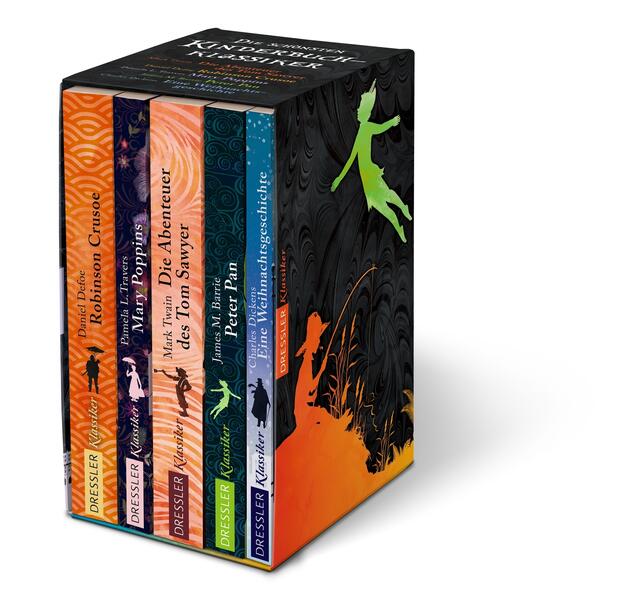 Die schönsten Kinderbuchklassiker: Limitierte Ausgabe im Taschenbuch-Schuber. Enthält "Robinson Crusoe", "Mary Poppins", "Die Abenteuer des Tom ... Sawyer, Peter Pan, Eine Weihnachtsgeschichte