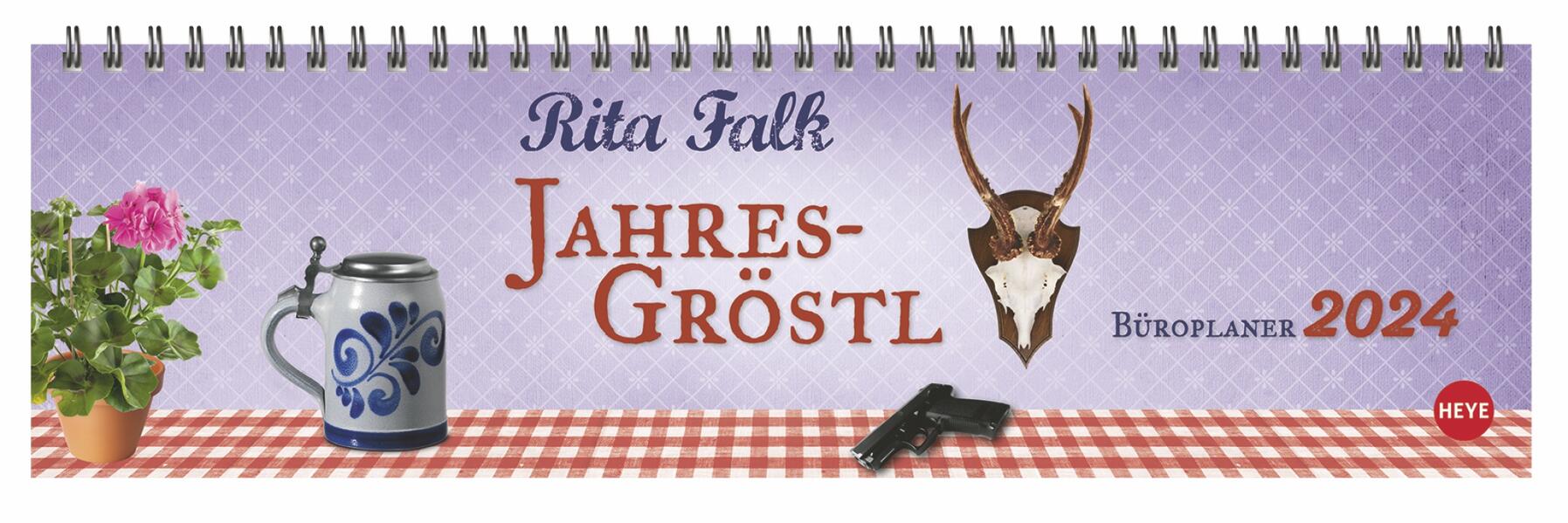 Rita Falk Wochenquerplaner 2024. Der Tischkalender fürs Büro komplett mit Eberhofer-Charme. Jede Woche ein neues Zitat aus den Eberhofer-Krimis in einem praktischen Kalender für den Schreibtisch!
