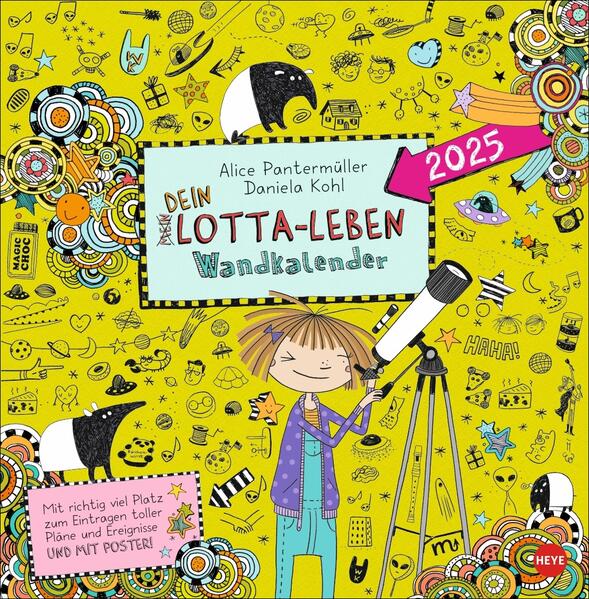 Lotta-Leben Broschurkalender 2025: Bunt illustrierter Kinderkalender mit Comics aus den Bestseller-Büchern. Wandkalender mit viel Platz für Eintragungen. Mit Poster zum Heraustrennen