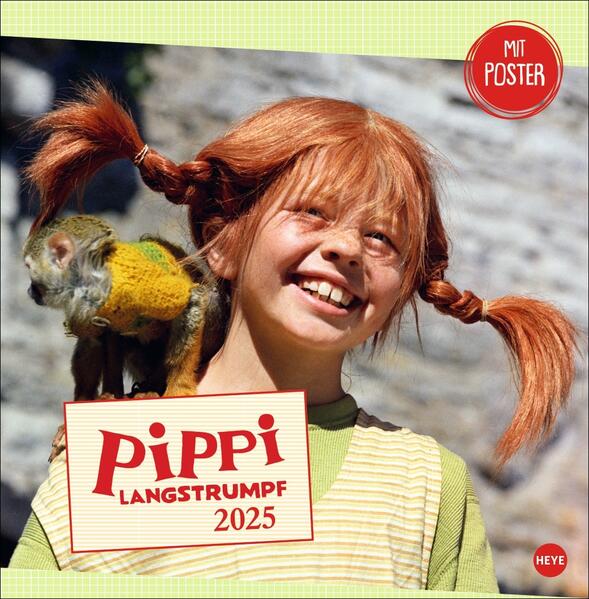 Pippi Langstrumpf Broschurkalender 2025: Szenen aus der beliebten Verfilmung des Klassikers von Astrid Lindgren in einem praktischen Termin-Kalender. ... (Kino-Entertainment Kalender Heye)