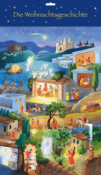 Die Weihnachtsgeschichte: Türchen-Adventskalender mit 24 Geschichten zum Vorlesen (Adventskalender mit Geschichten für Kinder: Ein Buch zum Vorlesen und Basteln)