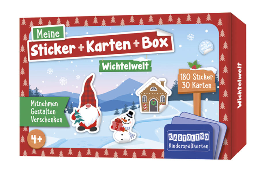 Meine Sticker + Karten + Box - Wichtelwelt: Mitnehmen, gestalten, verschenken (KARTOLINO Kinderspaßkarten: Meine Sticker+Karten+Box)