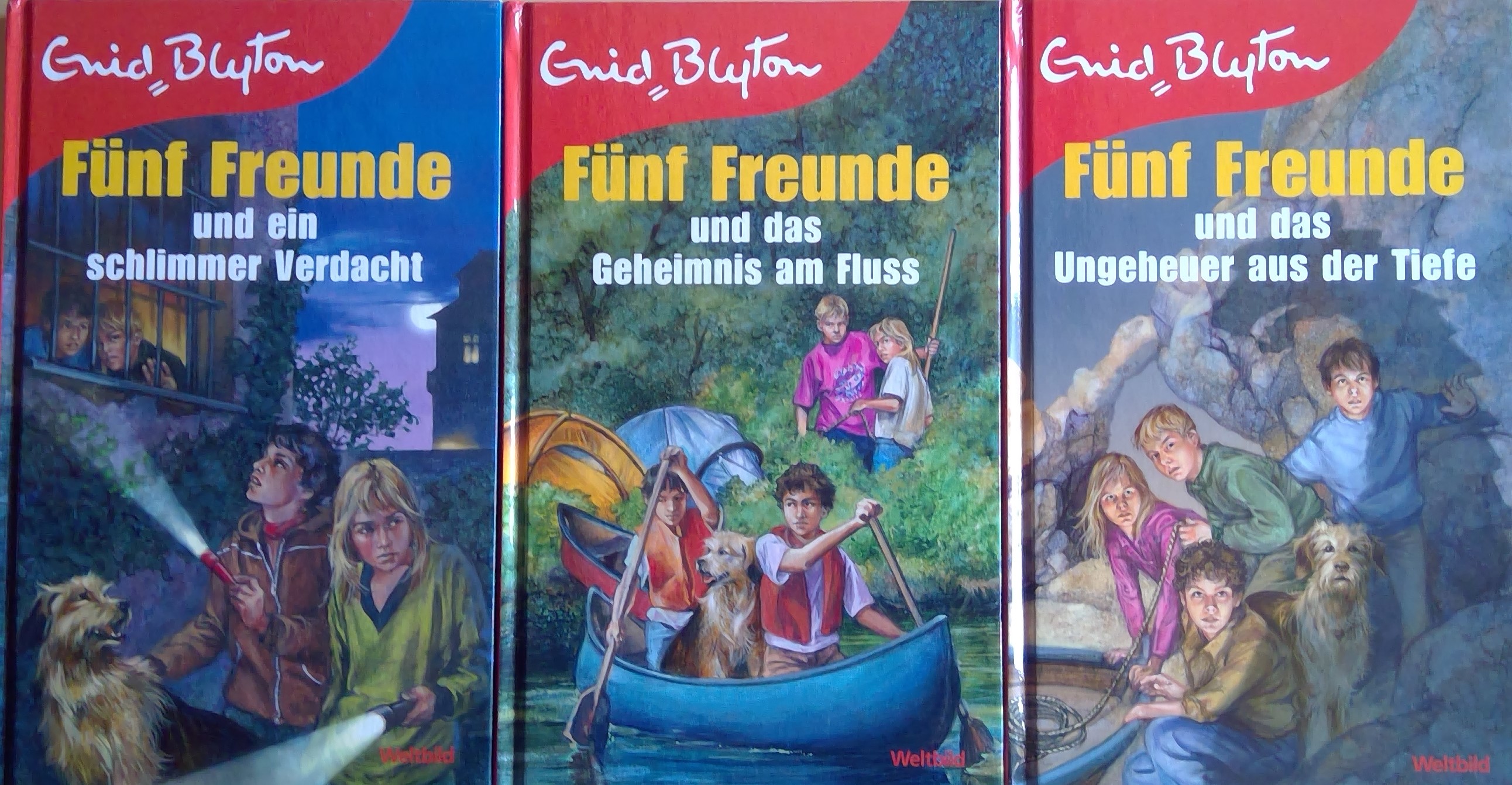 Fünf Freunde Buchpaket, 3 Bände - "Fünf Freunde und das Geheimnis am Fluss", "Fünf Freunde und ein schlimmer Verdacht" und "Fünf Freunde und das Ungeheuer aus der Tiefe"