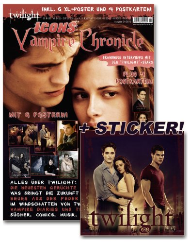 Icons Vampire Chronicle Twilight, Limited Edition mit 6 Postern, 4 Postkarten + XL-Sticker, allen Infos zu Twilight: Breaking Dawn Bis(s) zum Ende der ... Lautner + Vampire Diaries Special u.v.m.