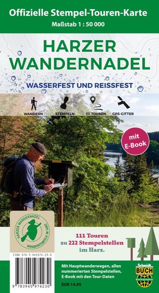 Harzer Wandernadel: 111 Touren zu 222 Stempelstellen - Die offizielle Touren-Karte