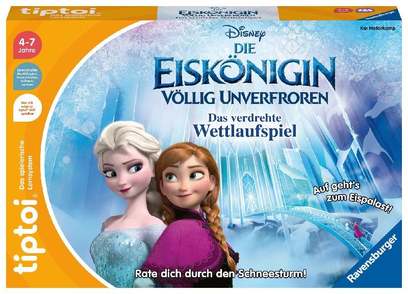 Ravensburger tiptoi Spiel 00116 - Disney Die Eiskönigin - Völlig Unverfroren: Das verdrehte Wettlaufspiel - Ein magisches Quiz-Spiel ab 4 Jahren