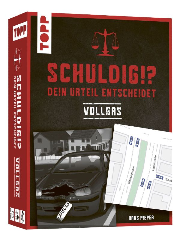 Schuldig?! Dein Urteil entscheidet - Vollgas. Krimispiel in 50 Karten