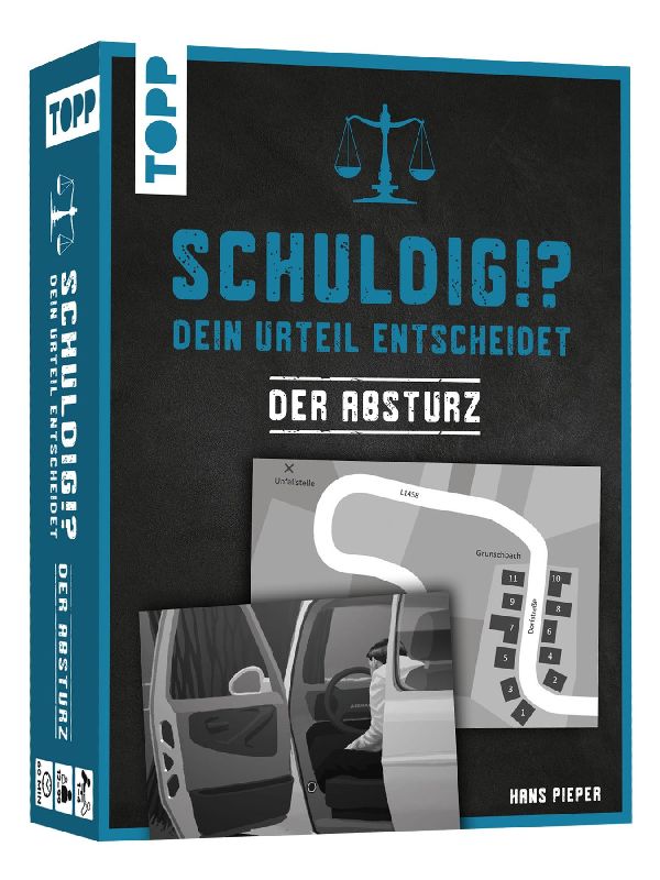 Schuldig?! Dein Urteil entscheidet - Der Absturz. Krimispiel in 50 Karten