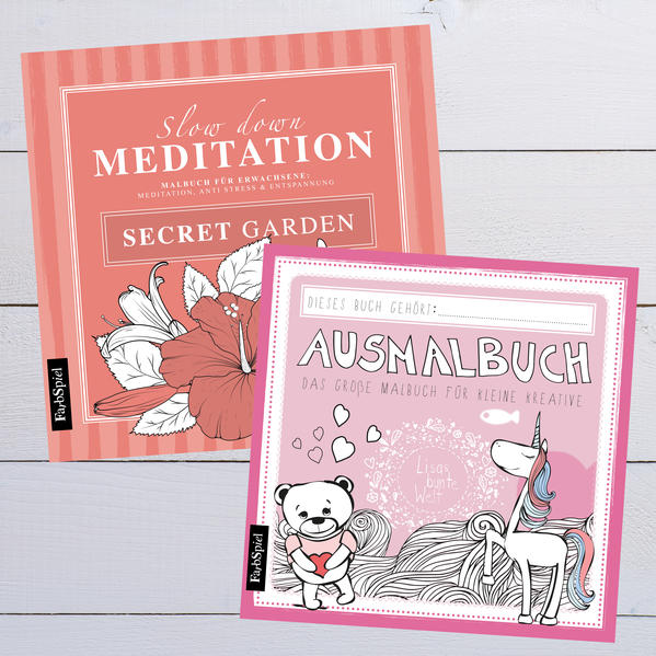 Malbuch Set für Erwachsene und Kinder: Meditation, Ruhe, Anti-Stress und Entspannung