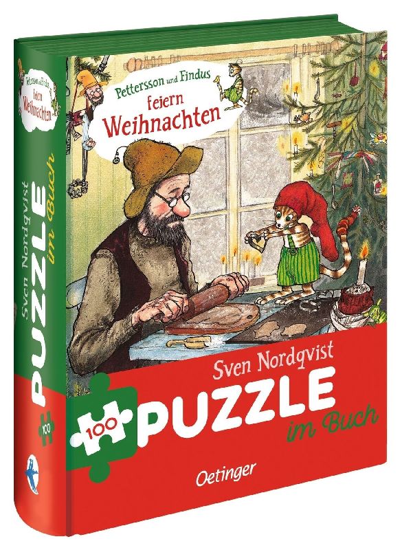 Pettersson und Findus feiern Weihnachten. Puzzle im Buch. 100 Teile
