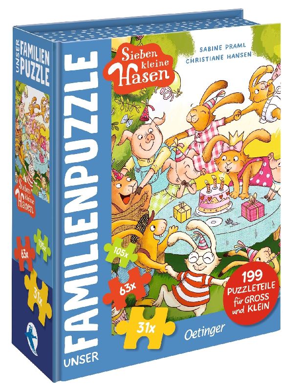 Sieben kleine Hasen. Unser Familien-Puzzle 199 Teile