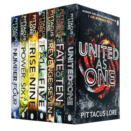 Lorien Legacies Series, 7 Books Collection Set By Pittacus Lore, (I Am Number Four, The Power of Six, The Rise of Nine, The Fall of Five, The Revenge of Seven, The Fate of Ten, United As One)