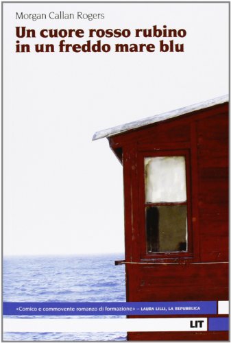 Un cuore rosso rubino in un freddo mare blu