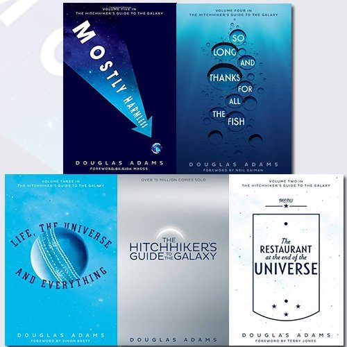 Per Anhalter durch die Galaxis Serie Douglas Adams Collection 5 Bücher Bundle inkl. Mostly Harmless, So Long, and Thank for All the Fish, Life, the Universe and Everything, The Restaurant