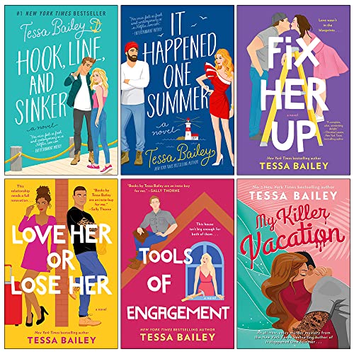 Tessa Bailey Collection 6 Books Set (Hook Line and Sinker, It Happened One Summer, Fix Her Up, Love Her or Lose Her, Tools of Engagement, My Killer Vacation)