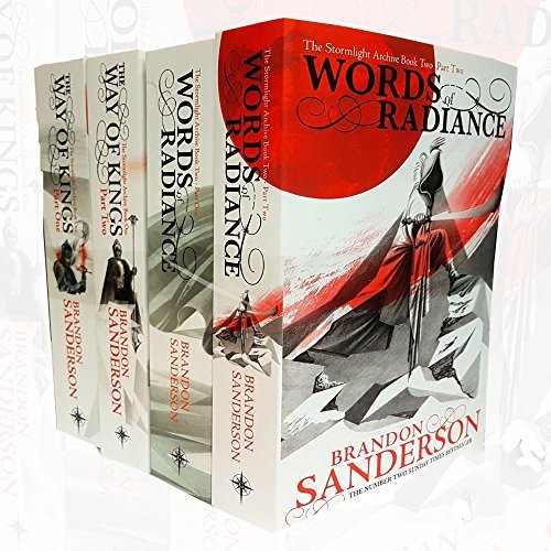 Brandon Sanderson The Stormlight Archive Series 4 Books Bundle Collection (Words of Radiance Part One,Words of Radiance Part Two,The Way of Kings Part One,The Way of Kings Part Two)