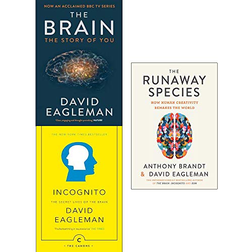 David eagleman the brain, incognito, runaway species [hardcover] 3 books collection set