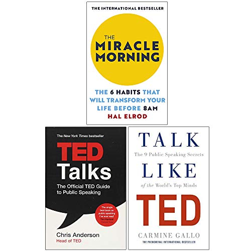 The Miracle Morning, Ted Talks, Talk Like Ted 3 Books Collection Set