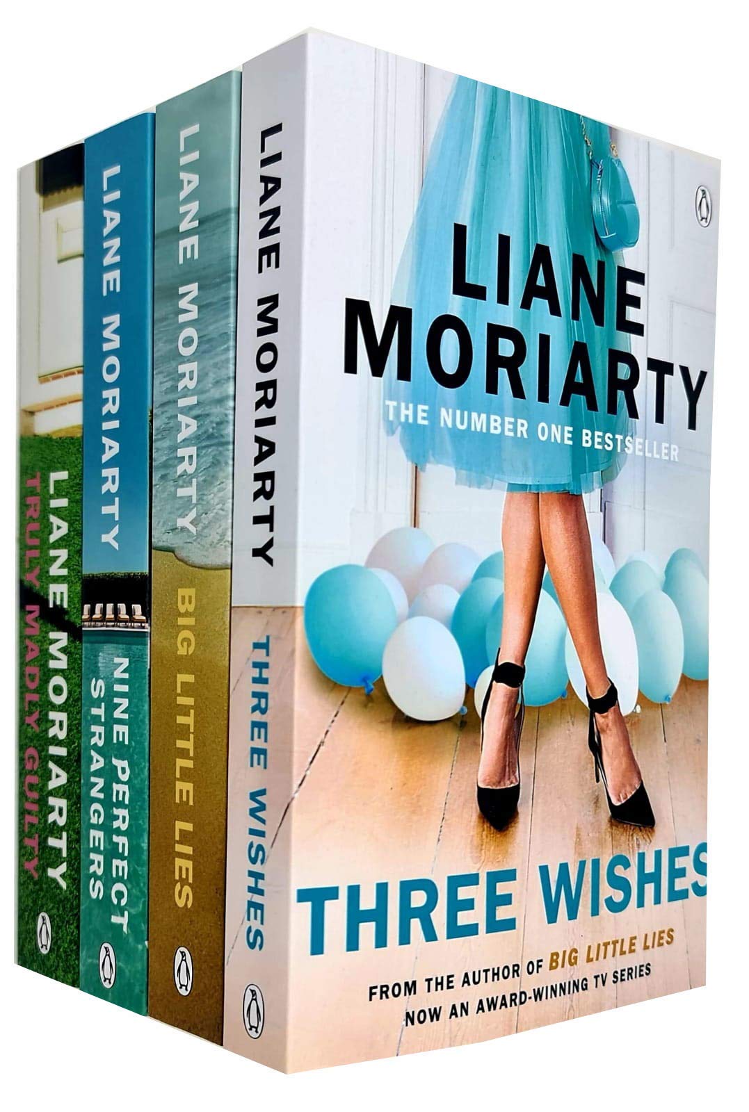 Liane Moriarty 4 Books Collection Set (Three Wishes, Big Little Lies, Nine Perfect Strangers, Truly Madly Guilty)