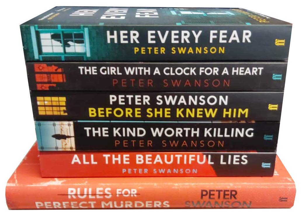 Peter Swanson Collection 6-Bücher-Set (Regeln für perfekte Morde, All die schönen Lügen, Die Art, die es wert ist, getötet zu werden, Bevor sie ihn kannte, Das Mädchen mit der Uhr als Herz, jede ihre