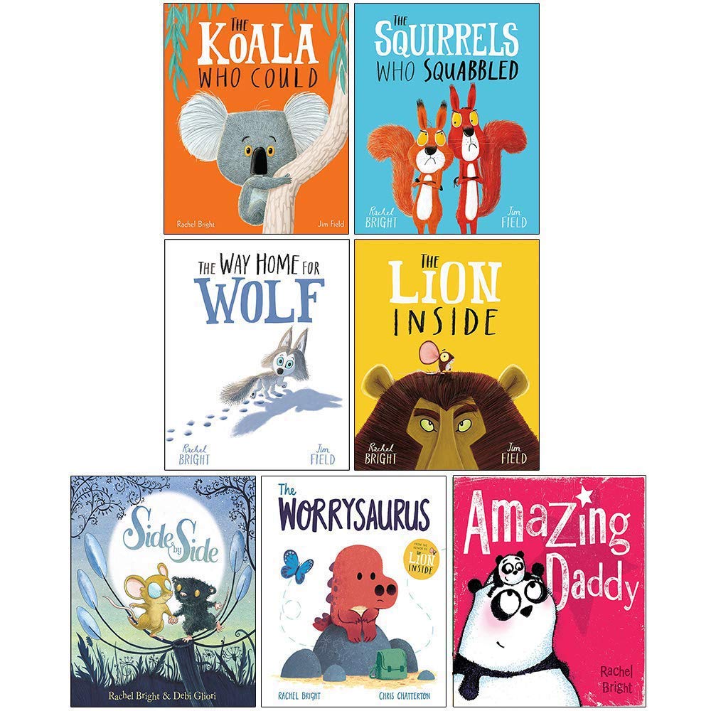 Rachel Bright Collection 7 Books Set (The Squirrels Who Squabbled, The Lion Inside, The Way Home For Wolf, The Koala Who Could, Side by Side, The Worrysaurus, Amazing Daddy) - Rachel Bright