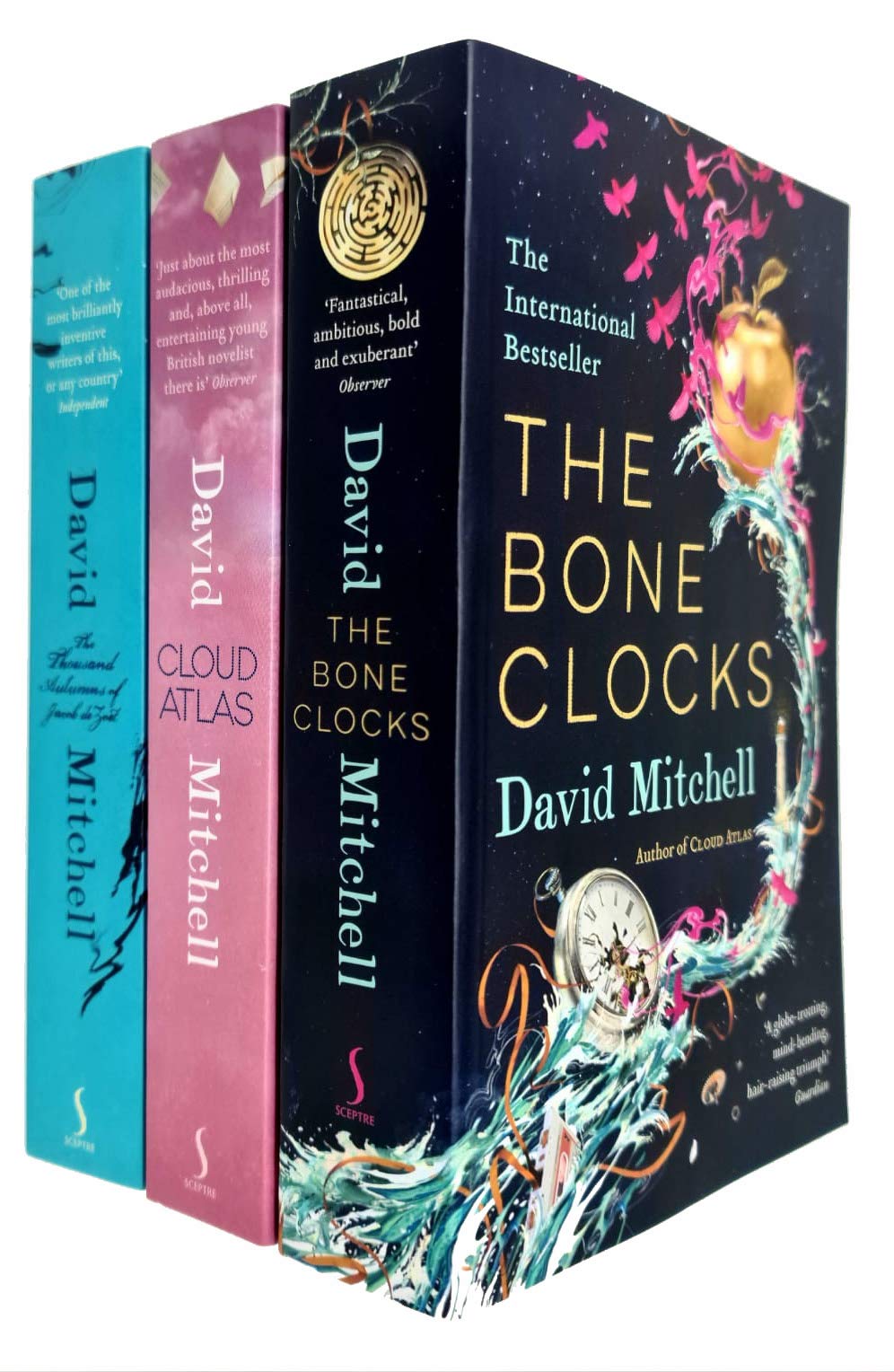 David Mitchell Collection 3 Books Set (The Bone Clocks, Cloud Atlas, The Thousand Autumns of Jacob de Zoet)