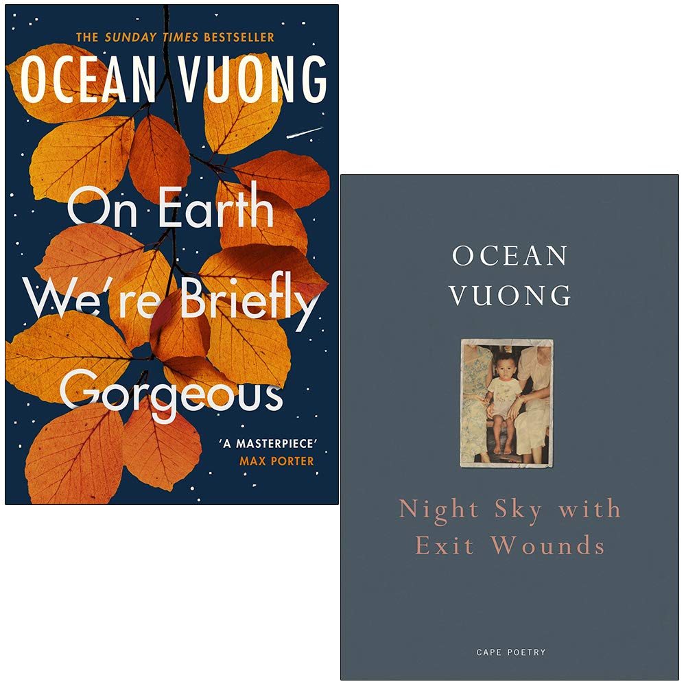 On Earth We're Briefly Gorgeous & Night Sky with Exit Wounds By Ocean Vuong 2 Books Collection Set