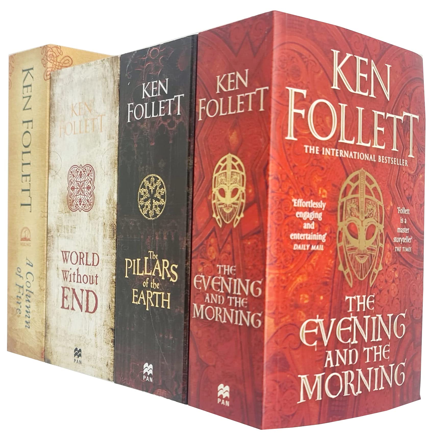 Kingsbridge Novels Collection 4 Bücherset von Ken Follett (Der Abend und der Morgen, Die Säulen der Erde, Welt ohne Ende, Eine Feuersäule)