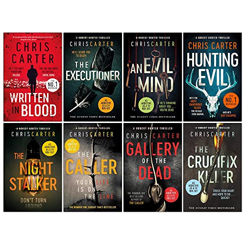 Chris Carter Collection 9 Books Set (Written in Blood, The Executioner, An Evil Mind, Hunting Evil, The Death Sculptor, The Night Stalker, The Caller, Gallery of the Dead, The Crucifix Killer)