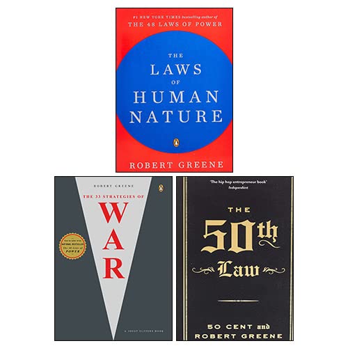 Robert Greene 3 Books Collection Set (The Laws of Human Nature, The 33 Strategies of War, The 50th Law)