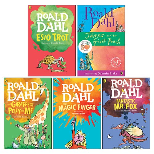 Roald Dahl Collection 5 Books Set(The Magic Finger, The Giraffe and the Pelly and Me, Fantastic Mr. Fox, James and the Giant Peach, Esio Trot) - Roald Dahl
