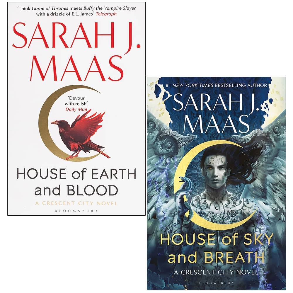 Sarah J Maas Crescent City Series 2 Books Collection Set (House of Sky and Breath[Hardcover], House of Earth and Blood)